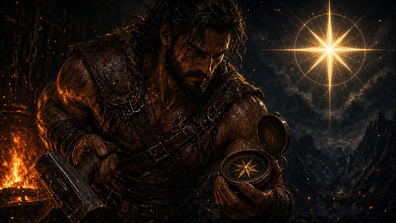 Man’s Compass — Character (North) art for BERZERKER LIFE